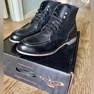 Freebird Benning Black Leather  Lace-Up Men’s Boots with the Dust Bags